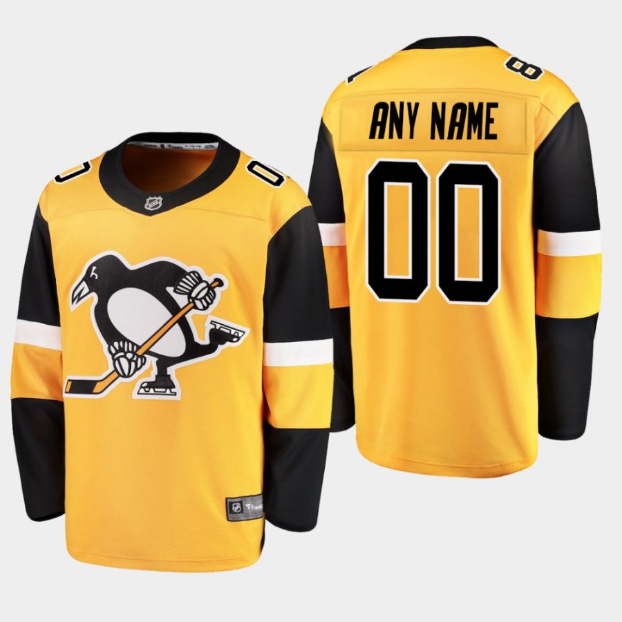 mens penguins custom 2019 alternate fanatics breakaway jerseygold