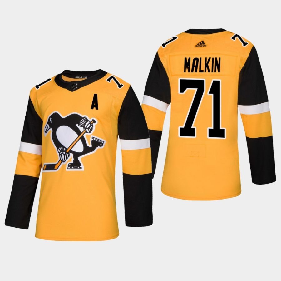 mens penguins evgeni malkin 2019 alternate authentic player jerseygold