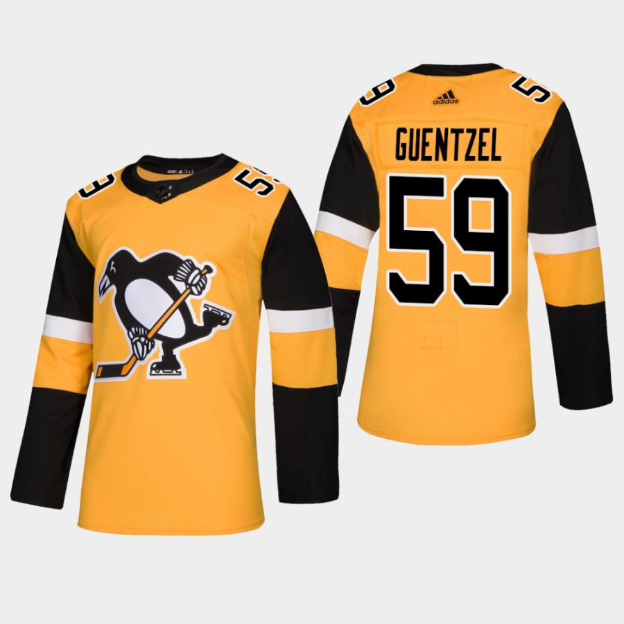 mens penguins jake guentzel 2019 alternate authentic player jerseygold