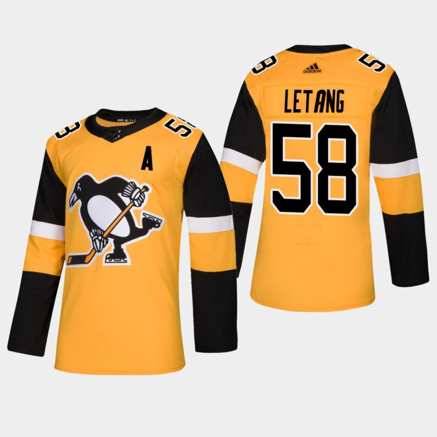 mens penguins kris letang 2019 alternate authentic player jerseygold