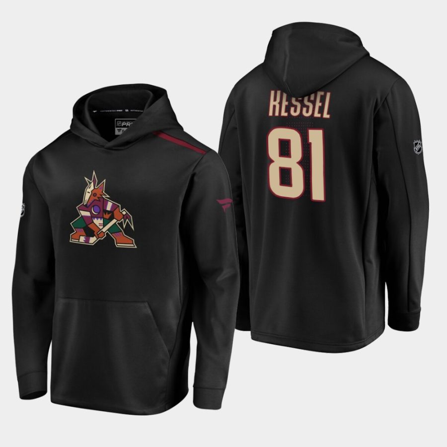 mens phil kessel coyotes black 2019 20 alternate logo rinkside pullover hoodie