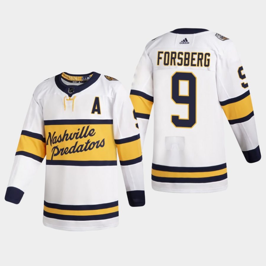 mens predators filip forsberg 2020 winter classic authentic jersey white