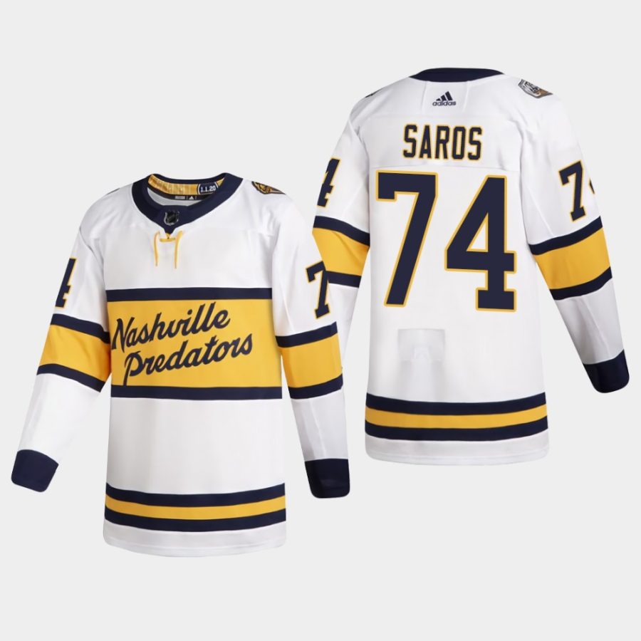 mens predators juuse saros 2020 winter classic authentic jersey white