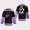 mens radek faksa stars black hockey fights cancer practice jersey