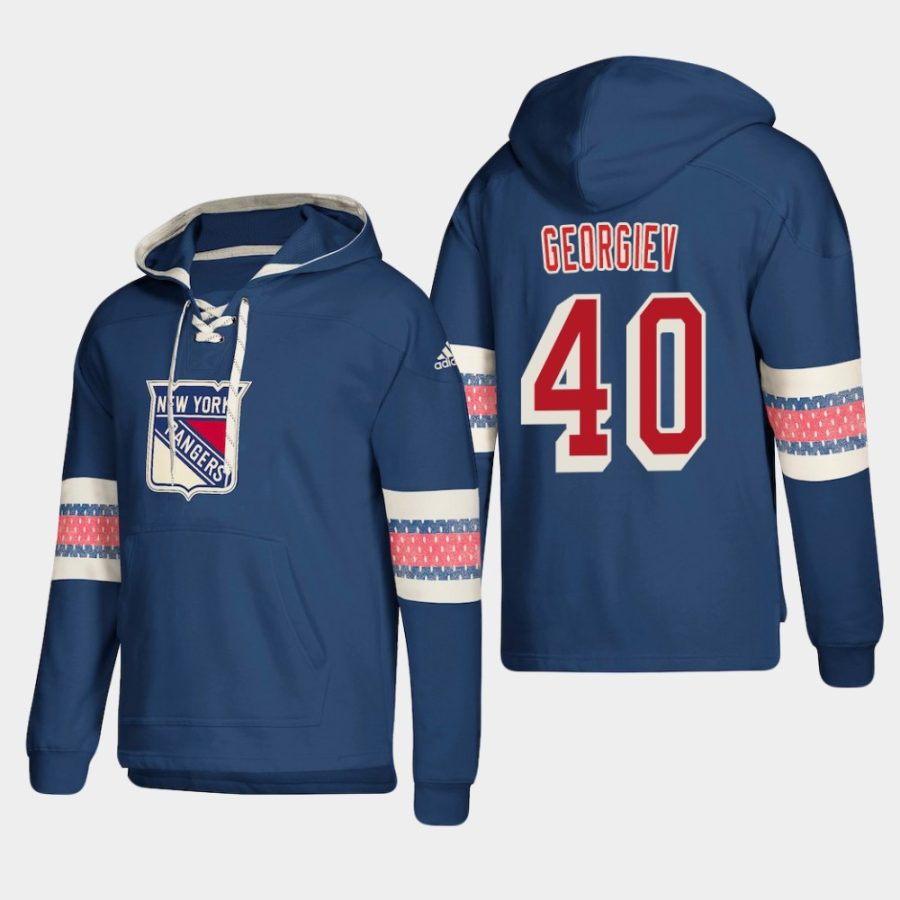 mens rangers alexandar georgiev blue 2018 pullover lace up adidas jersey