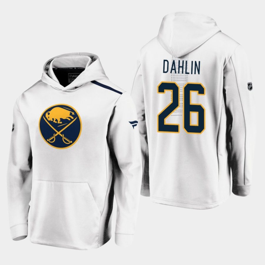 mens rasmus dahlin sabres white 2019 20 alternate logo rinkside pullover hoodie