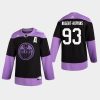 mens ryan nugent hopkins oilers black hockey fights cancer practice jersey