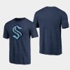 mens seattle kraken distressed heather navy tri blend t shirt