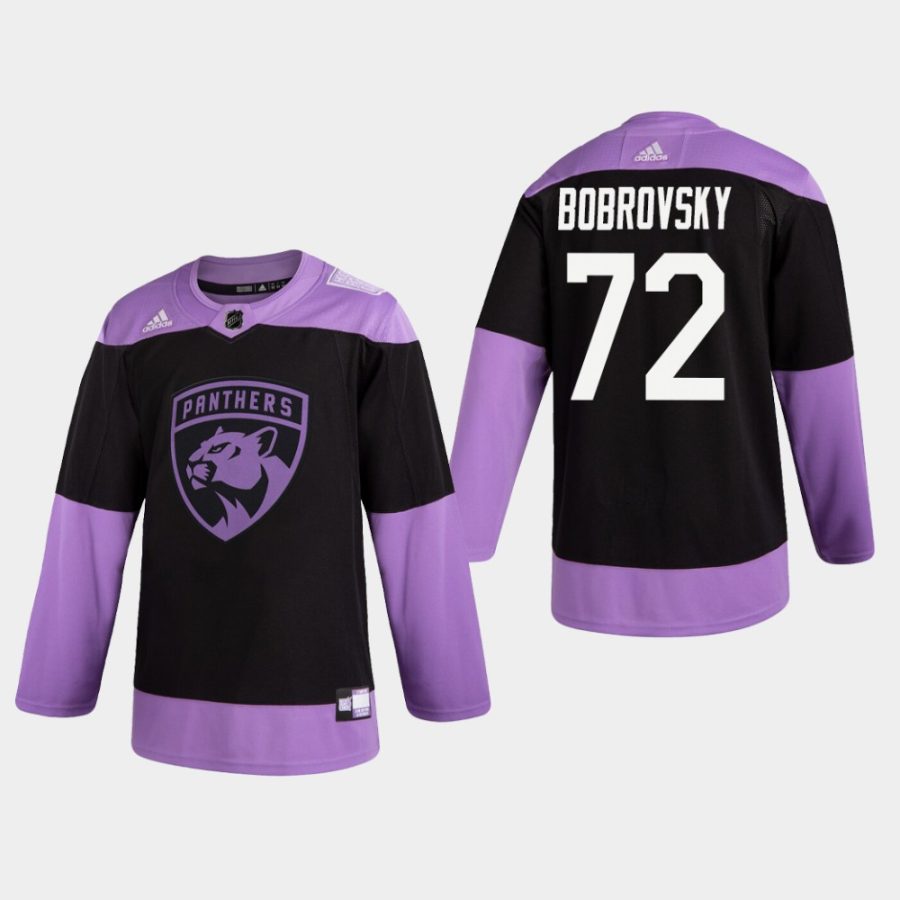 mens sergei bobrovsky panthers black hockey fights cancer practice jersey