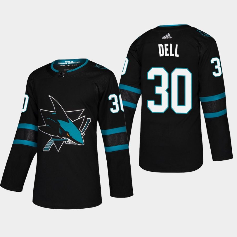 mens sharks aaron dell 2018 19 alternate authentic pro stealth jerseyblack