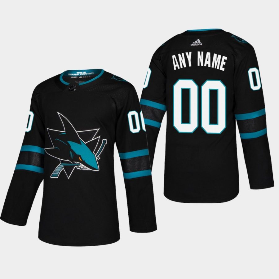 mens sharks custom 2018 19 alternate authentic pro third jerseyblack