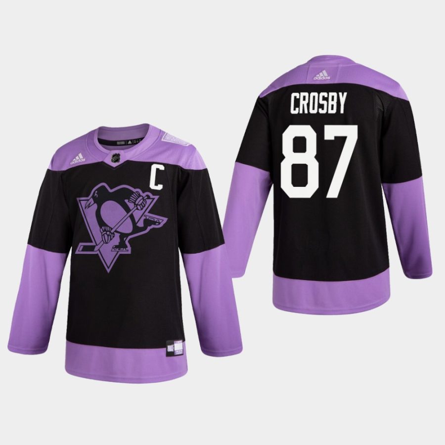 mens sidney crosby penguins black hockey fights cancer practice jersey