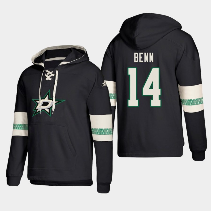 mens stars jamie benn black 2018 pullover lace up jersey