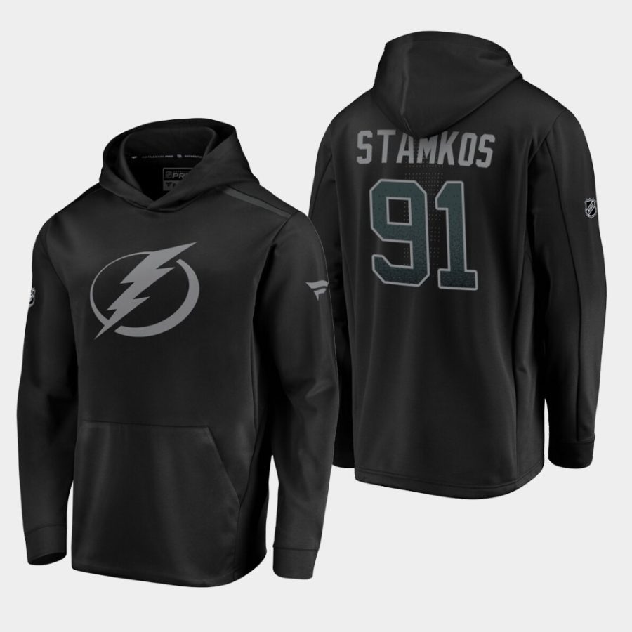 mens steven stamkos lightning black 2019 20 alternate logo rinkside pullover hoodie