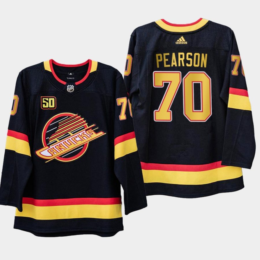 mens tanner pearson canucks black 2019 20 50th anniversary 1989 flying skate jersey