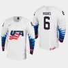 mens usa team jack hughes 2019 iihf world championship white player jersey