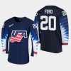 mens usa team parker ford 2020 iihf world junior championship black player jersey