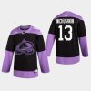 mens valeri nichushkin avalanche black hockey fights cancer practice jersey