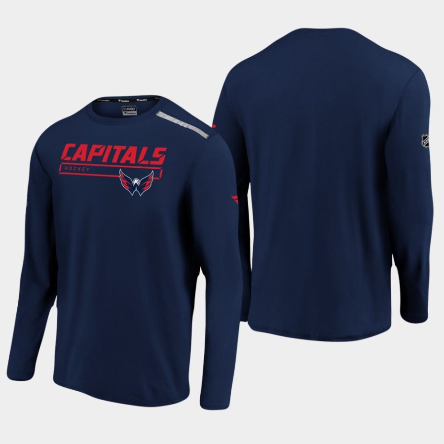 mens washington capitals authentic pro navy clutch long sleeve t shirt