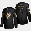 mike matheson penguins black golden edition authentic player jersey 0a