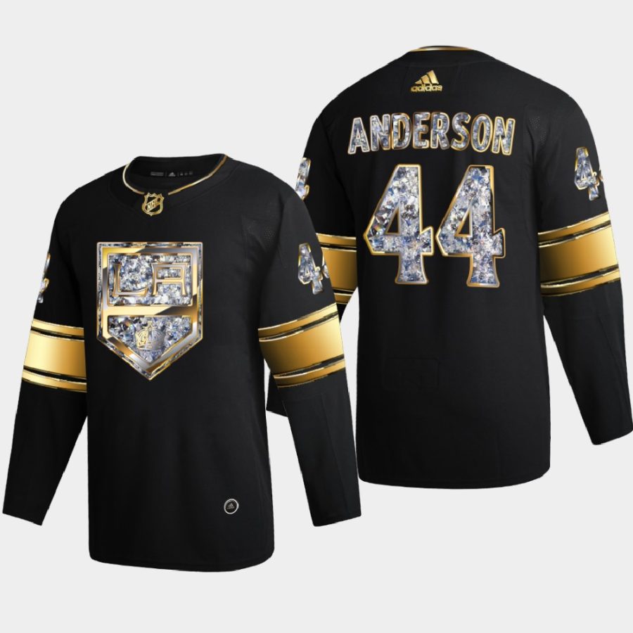 mikey anderson la kings black 2022 stanley cup playoffs diamond edition authentic jersey