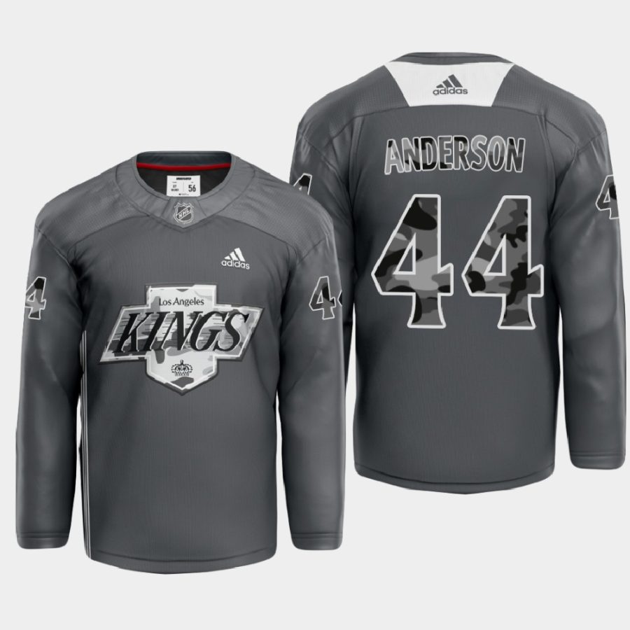 mikey anderson undefeated x la kings gray warm up jersey