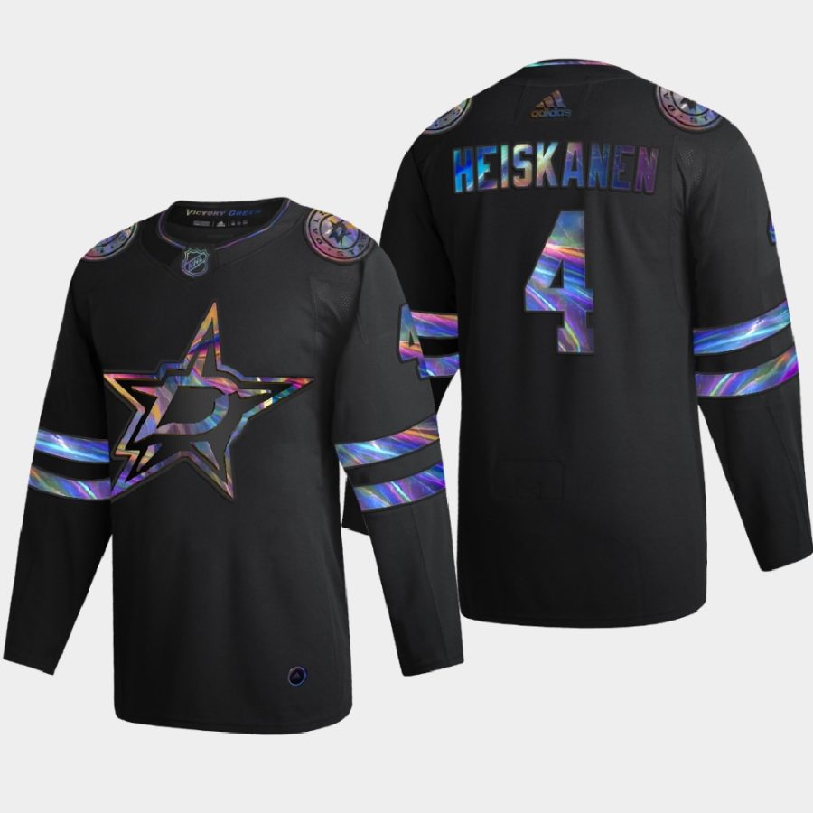 miro heiskanen stars black iridescent holographic collection authentic jersey