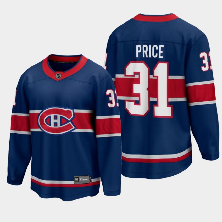 montreal canadiens carey price reverse retro 2020 21 breakaway player jersey blue