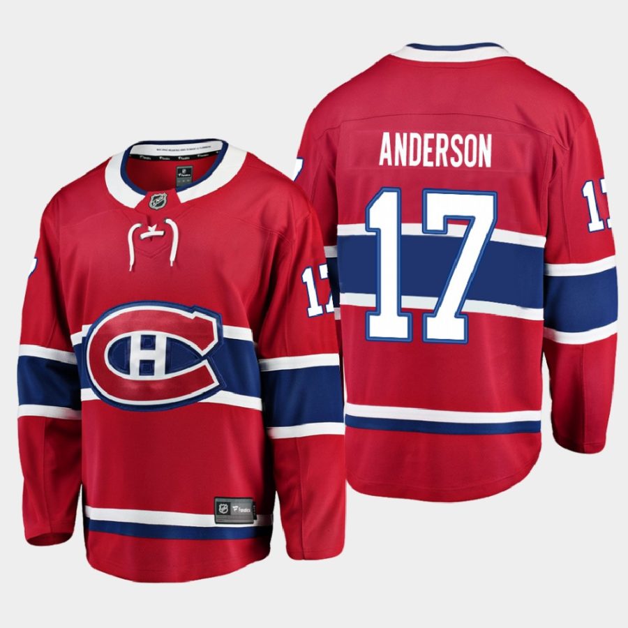 montreal canadiens josh anderson home 2020 21 breakaway player jersey red