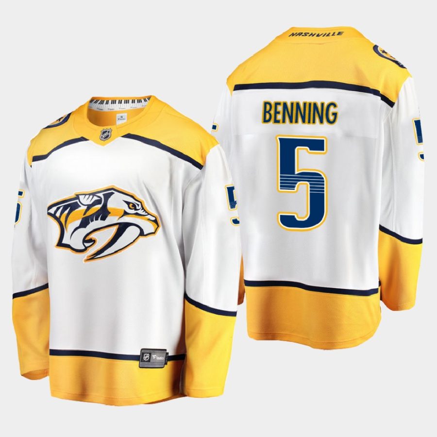 nashville predators matt benning away 2020 21 breakaway player jersey white