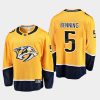 nashville predators matt benning home 2020 21 breakaway player jersey yellow