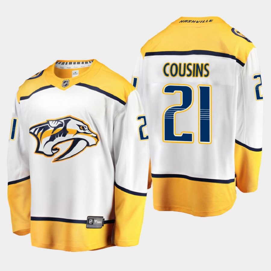 nashville predators nick cousins away 2020 21 breakaway player jersey white