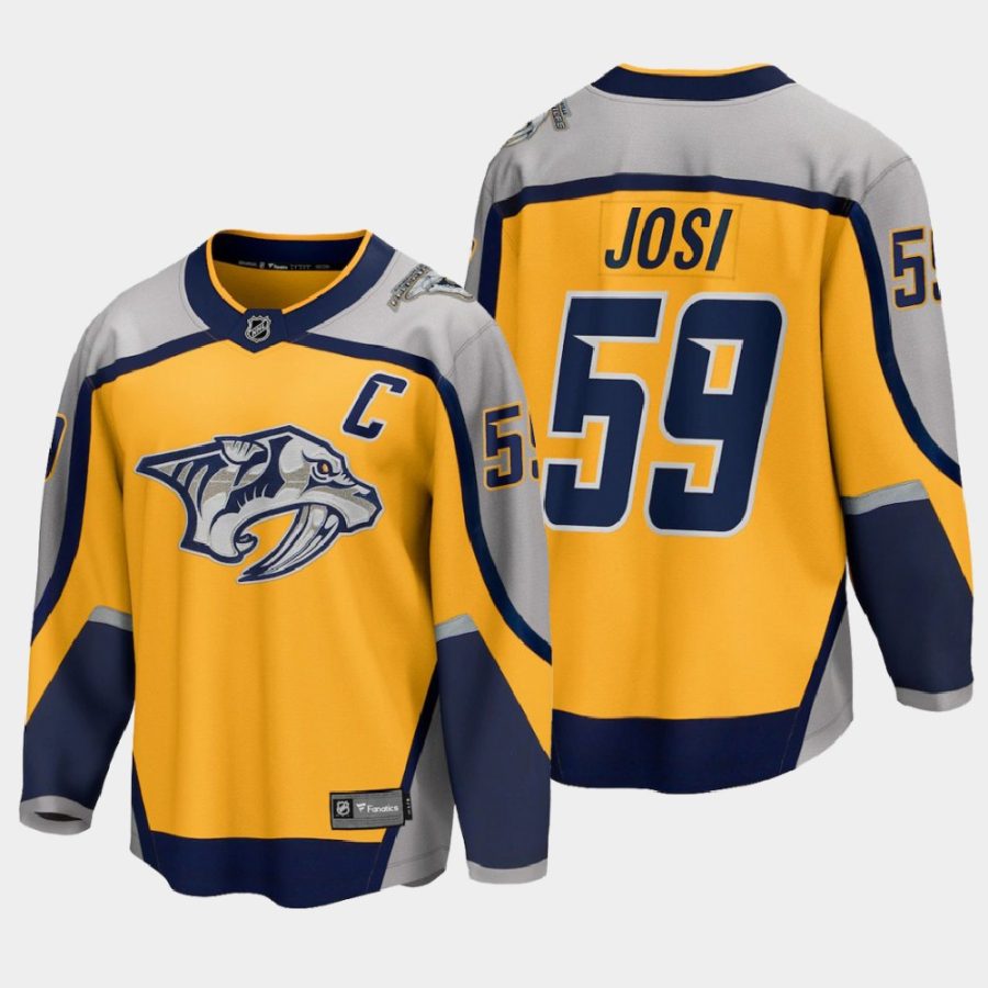 nashville predators roman josi reverse retro 2020 21 special edition breakaway player jersey gold