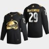 nathan mackinnon avalanche black 2021 golden edition limited authentic jersey