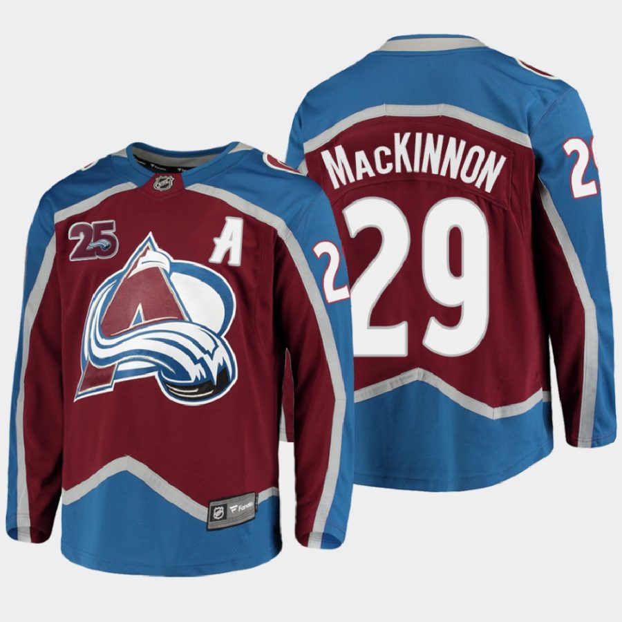 nathan mackinnon avalanche burgundy 2019 25th anniversary home jersey