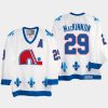 nathan mackinnon quebec nordiques white vintage replica jersey