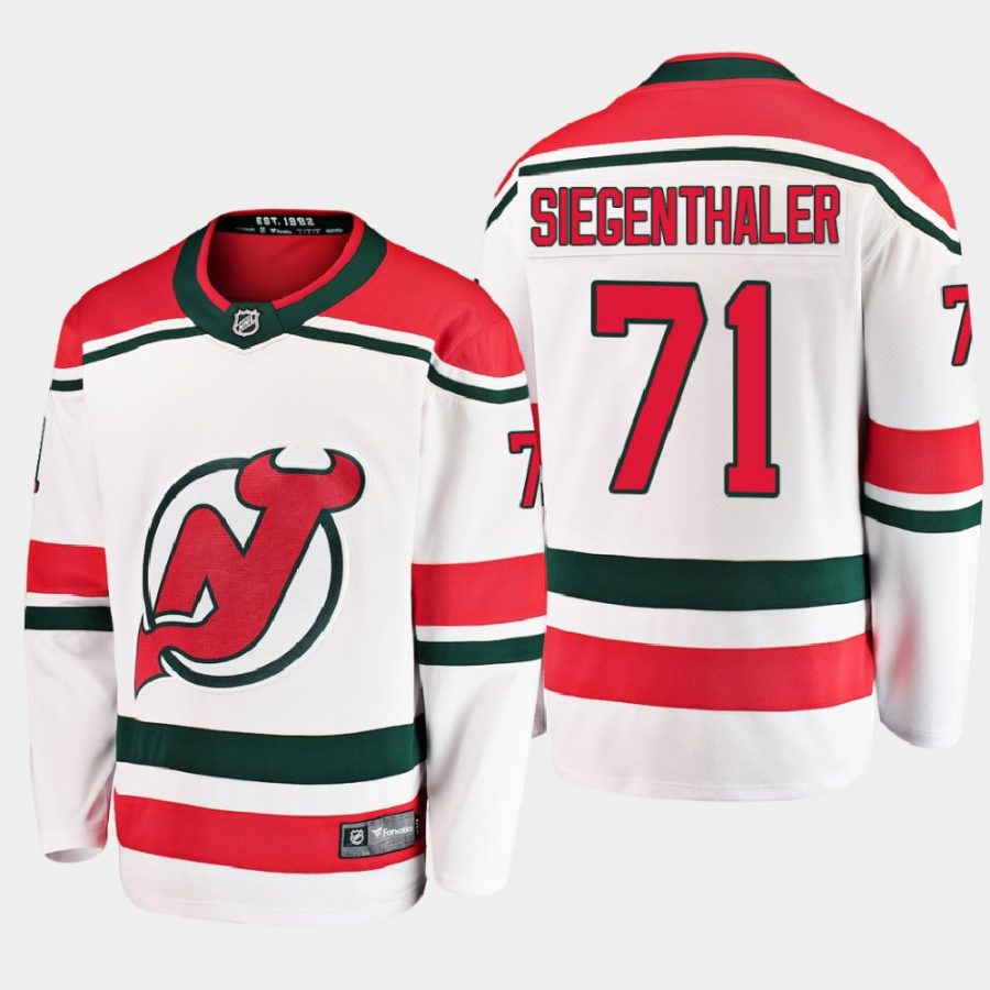 new jersey devils jonas siegenthaler alternate 2021 jersey white