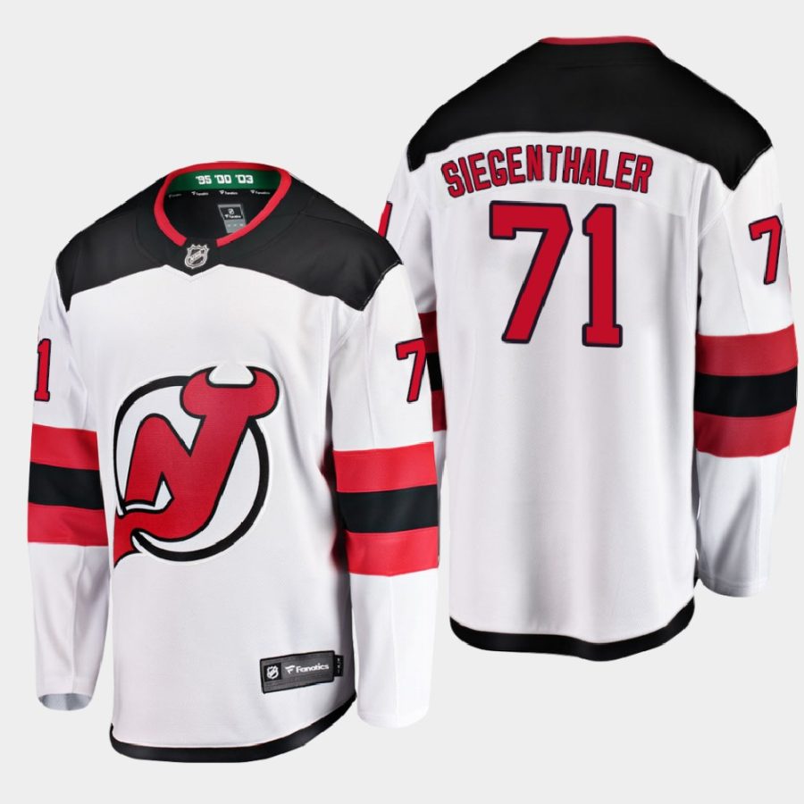 new jersey devils jonas siegenthaler away 2021 jersey white