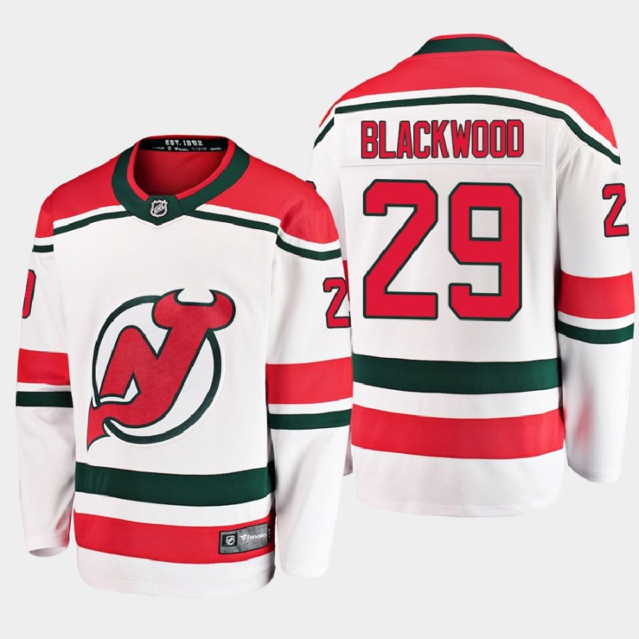 new jersey devils mackenzie blackwood alternate 2020 21 breakaway player jersey white