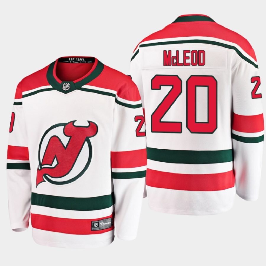 new jersey devils michael mcleod alternate 2020 21 breakaway player jersey white