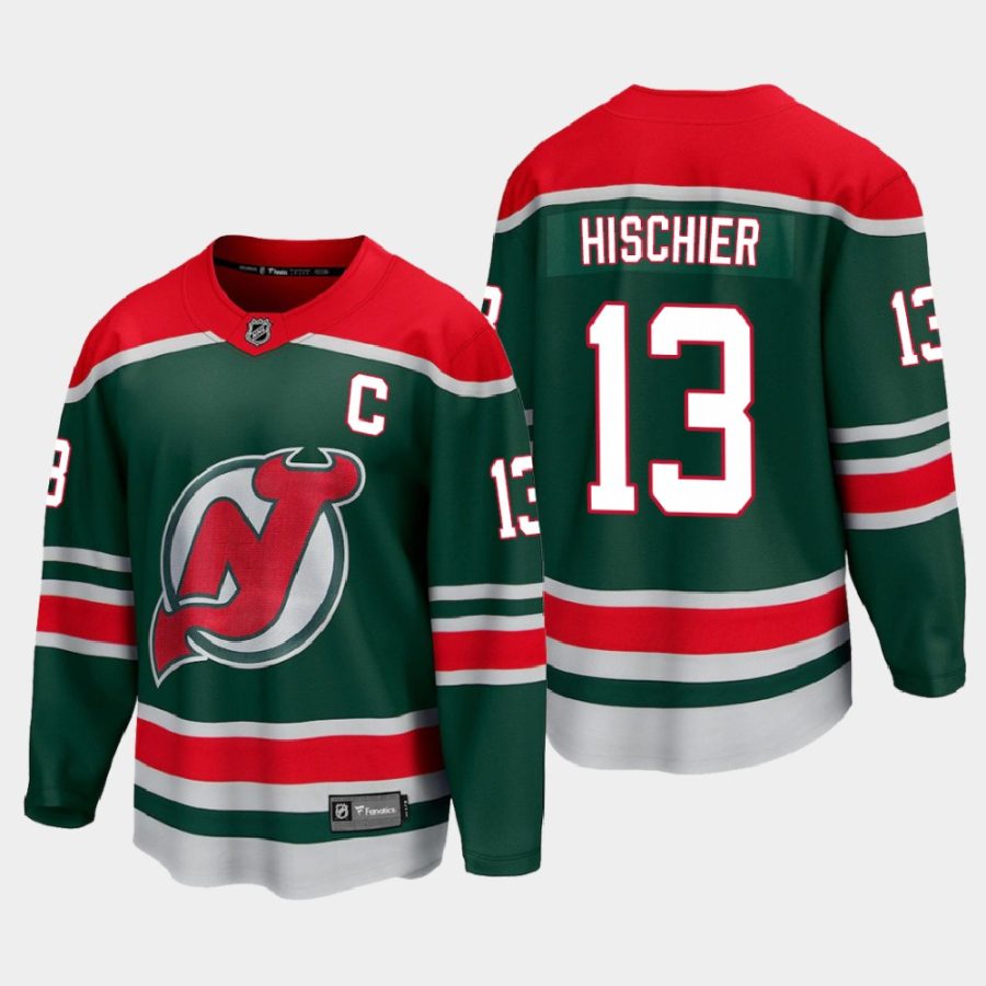 new jersey devils nico hischier special edition 2021 jersey green