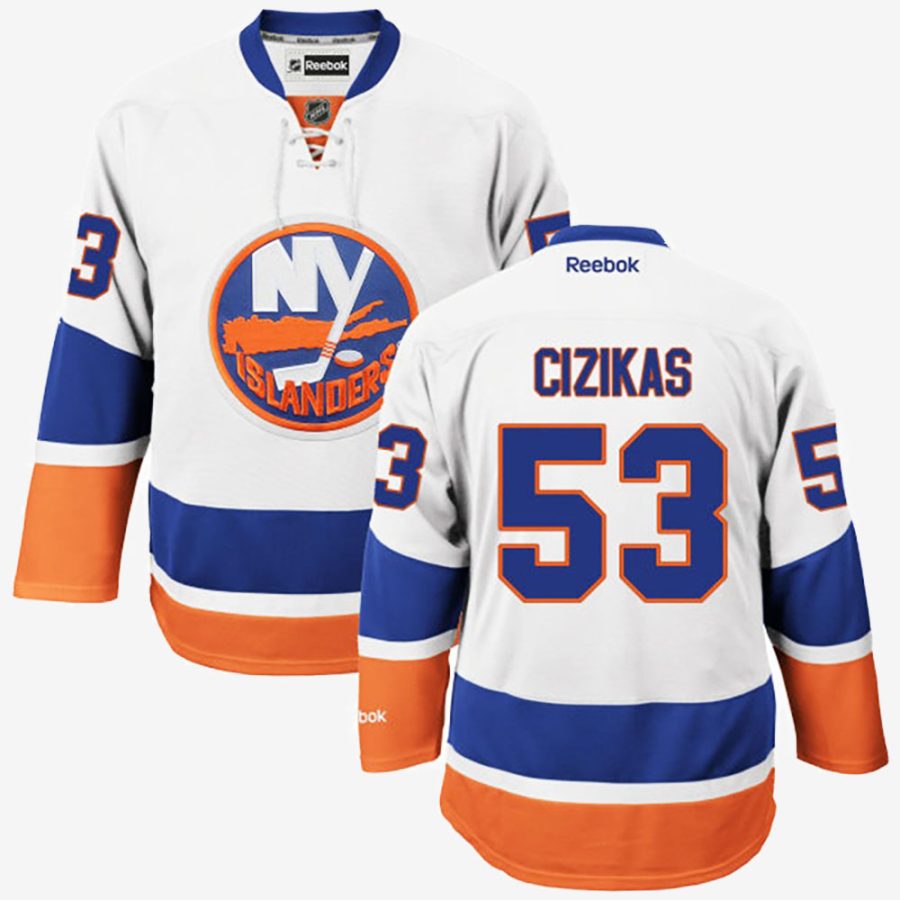 new york islanders 53 casey cizikas white premier away jersey