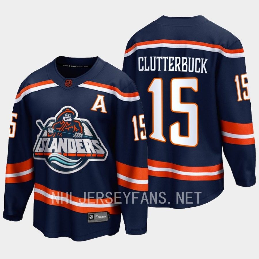 new york islanders cal clutterbuck special edition 2.0 2022 breakaway player retro jersey navy