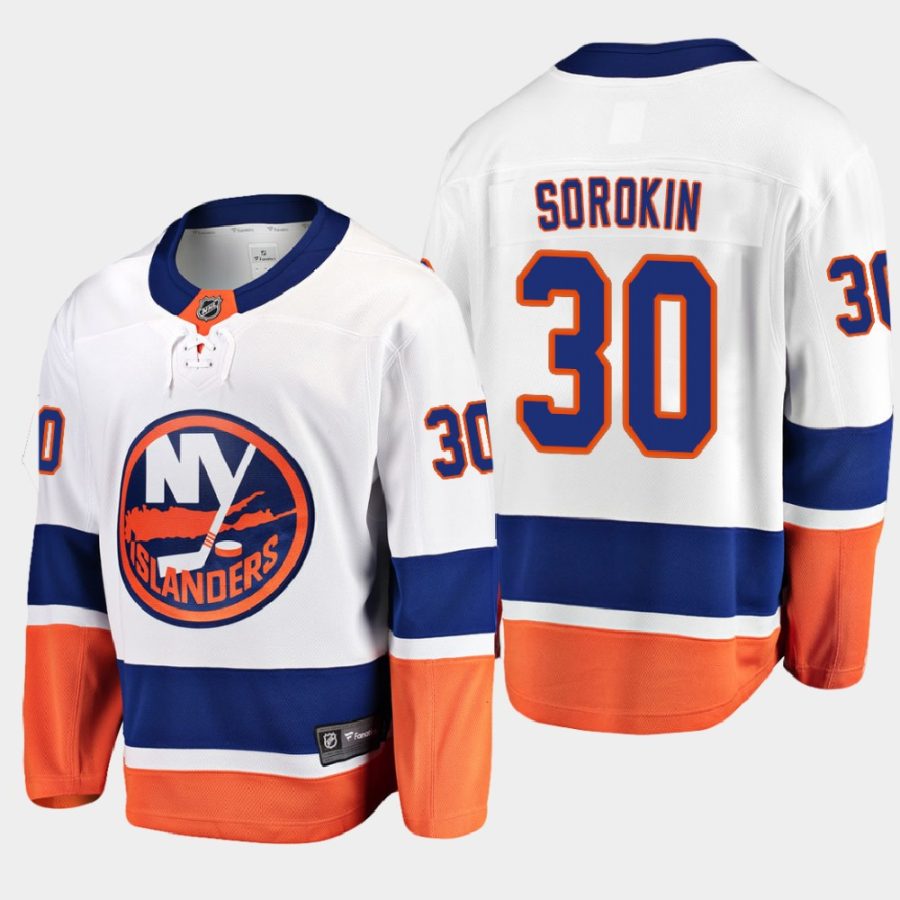 new york islanders ilya sorokin away 2020 21 breakaway player jersey white