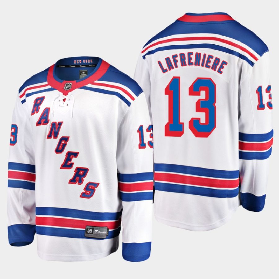 new york rangers alexis lafreniere away 2020 21 breakaway jersey white