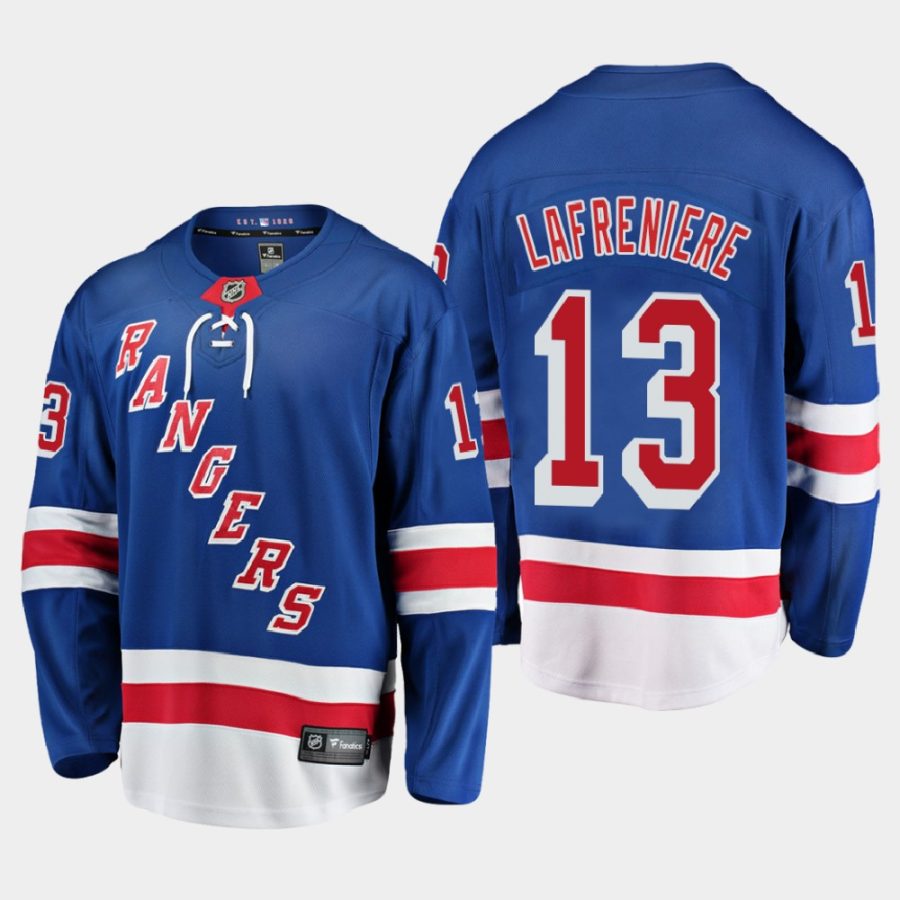 new york rangers alexis lafreniere home 2020 21 breakaway jersey blue