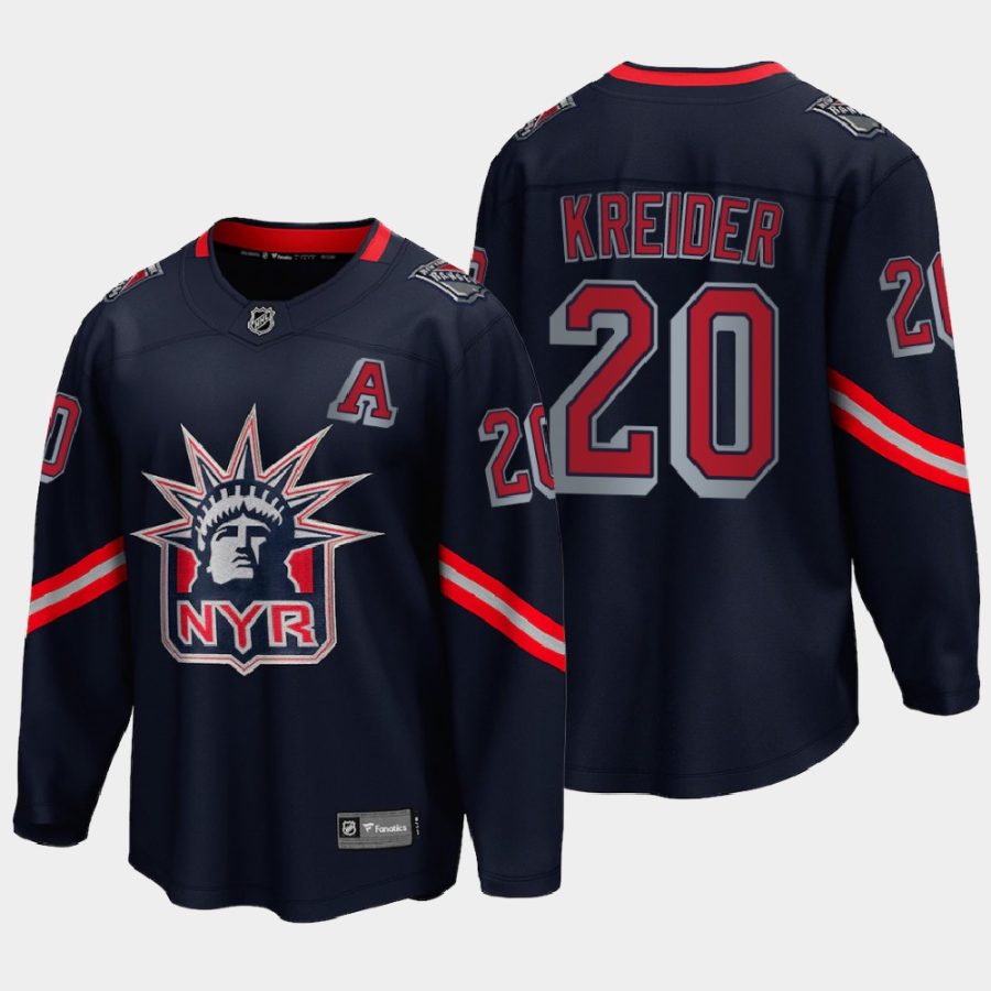 new york rangers chris kreider reverse retro special edition jersey navy