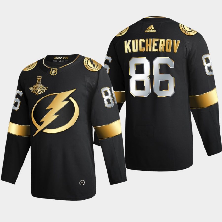 nikita kucherov lightning black 2020 stanley cup champions authentic golden limited jersey