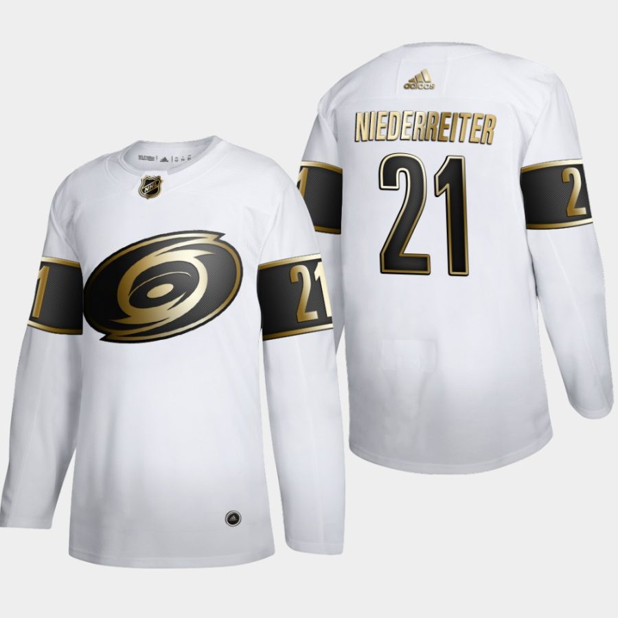 nino niederreiter hurricanes white nhl golden edition authentic jersey