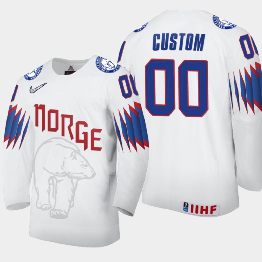 norway custom 2021 iihf world championship home jersey white